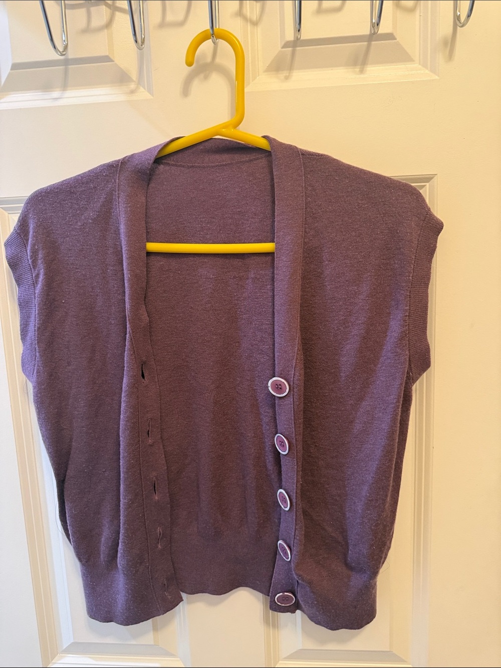 Woman purple  Knit Button-Front Vest